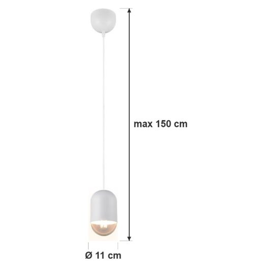 Lampada a sospensione per sala da pranzo moderna bianca in metallo