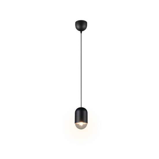 Lampada a sospensione per sala da pranzo moderna nera in metallo