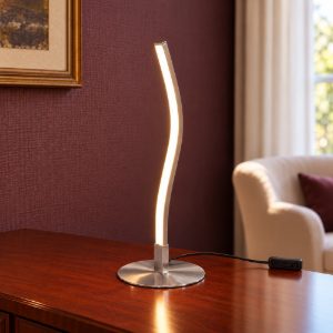 Abat-jour led 3,5w 3000k per comodino moderno in metallo nichel opaco