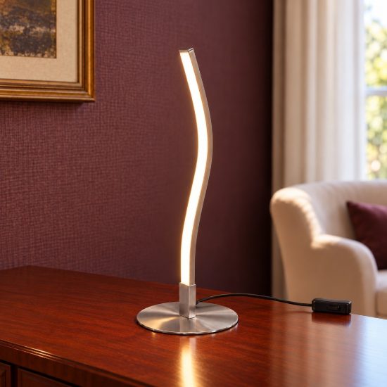 Abat-jour led 3,5w 3000k per comodino moderno in metallo nichel opaco
