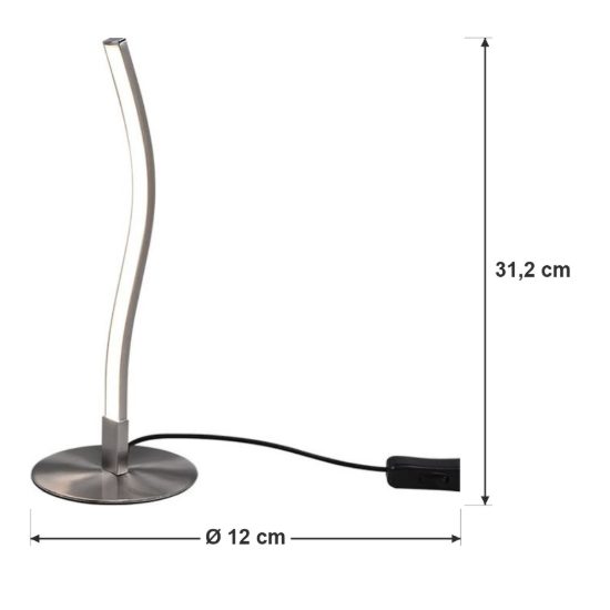 Abat-jour led 3,5w 3000k per comodino moderno in metallo nichel opaco