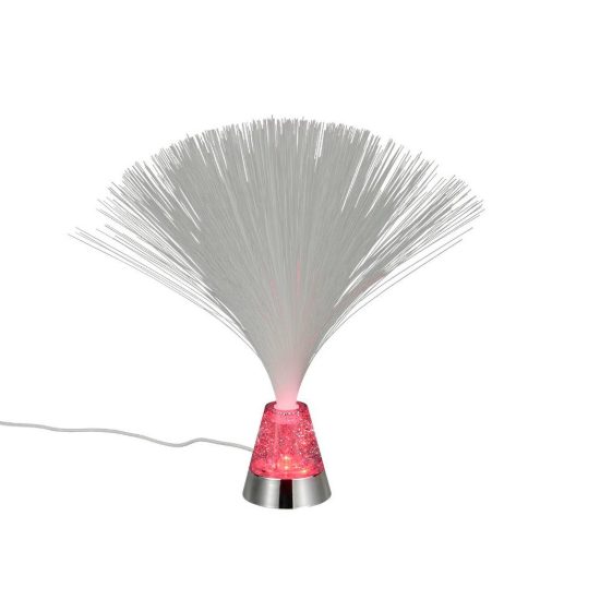 Lampada da tavolo led 0,8w 2000k rgb a batterie per cameretta a fibre ottiche cromo