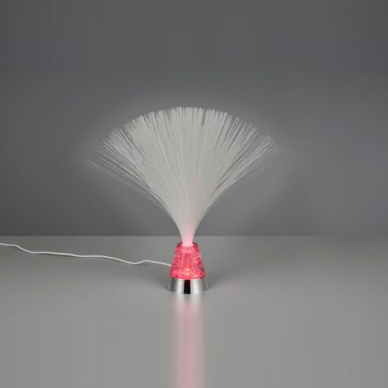 Lampada da tavolo led 0,8w 2000k rgb a batterie per cameretta a fibre ottiche cromo