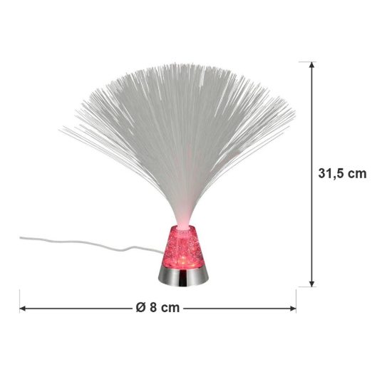 Lampada da tavolo led 0,8w 2000k rgb a batterie per cameretta a fibre ottiche cromo
