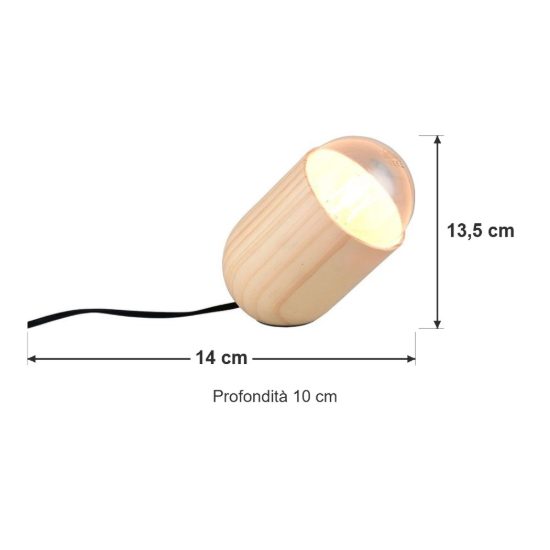 Abat-jour per comodino moderno in legno naturale