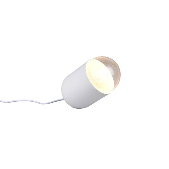 Abat-jour per comodino moderno bianco in metallo
