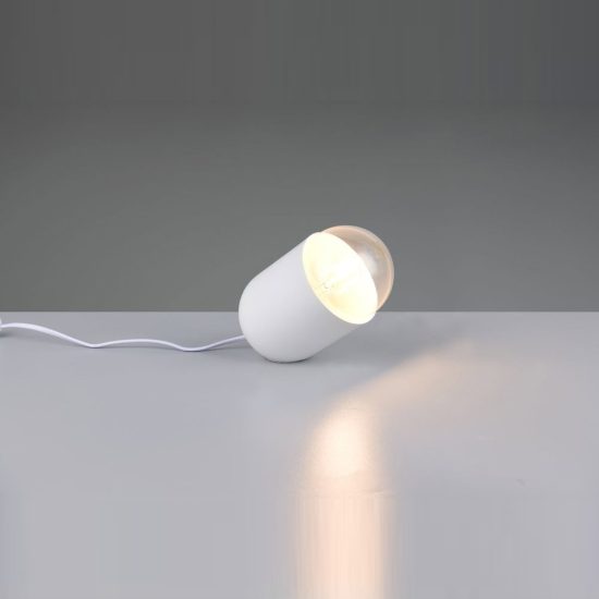 Abat-jour per comodino moderno bianco in metallo
