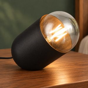 Abat-jour per comodino moderno nero in metallo