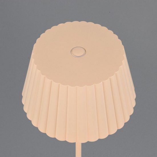 Lampada da tavolino ricaricabile da esterno led 1,5w 3000k touch ip44 sabbia con base di ricarica