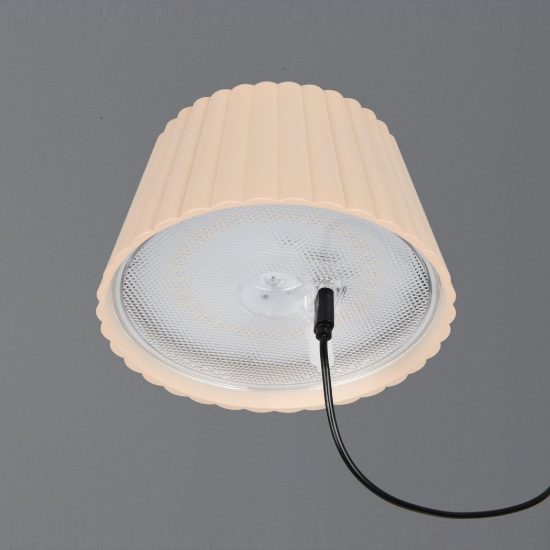 Lampada da tavolino ricaricabile da esterno led 1,5w 3000k touch ip44 sabbia con base di ricarica