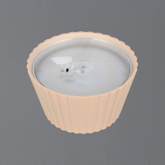 Lampada da tavolino ricaricabile da esterno led 1,5w 3000k touch ip44 sabbia con base di ricarica