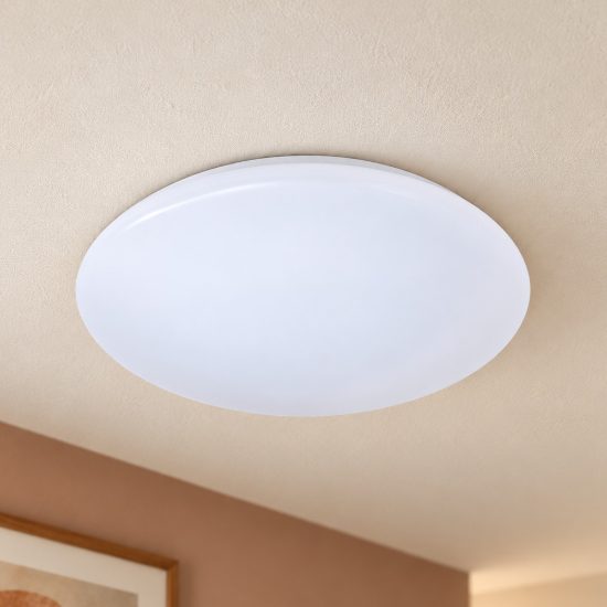 Plafoniera led 12w 3000k ip44 per bagno moderna bianca