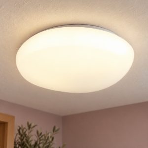 Plafoniera led 24w cct 2700k 6500k con telecomando bianca a forma di sasso con diffusore satinato
