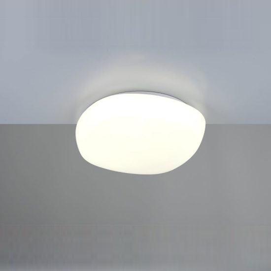 Plafoniera led 24w cct 2700k 6500k con telecomando bianca a forma di sasso con diffusore satinato