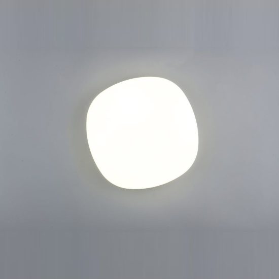 Plafoniera led 24w cct 2700k 6500k con telecomando bianca a forma di sasso con diffusore satinato