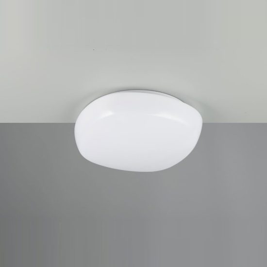 Plafoniera led 24w cct 2700k 6500k con telecomando bianca a forma di sasso con diffusore satinato