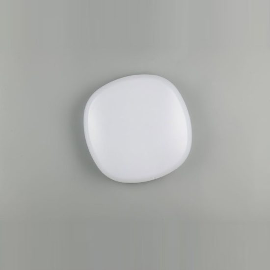 Plafoniera led 24w cct 2700k 6500k con telecomando bianca a forma di sasso con diffusore satinato