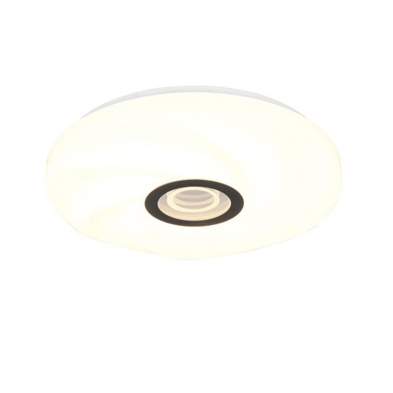 Plafoniera led 23w cct 2700k 6500k con telecomando moderna rotonda bianca nera effetto infinito