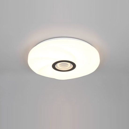 Plafoniera led 23w cct 2700k 6500k con telecomando moderna rotonda bianca nera effetto infinito