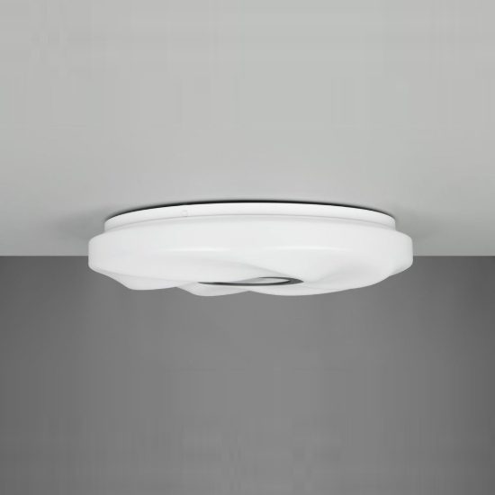 Plafoniera led 23w cct 2700k 6500k con telecomando moderna rotonda bianca nera effetto infinito