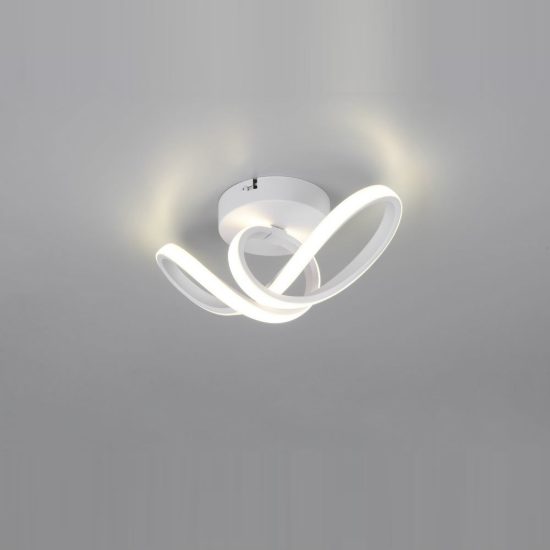 Plafoniera led 7w 4000k moderna bianca con diffusore a fiocco