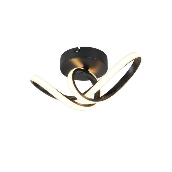 Plafoniera led 7w 3000k moderna nera con diffusore a fiocco