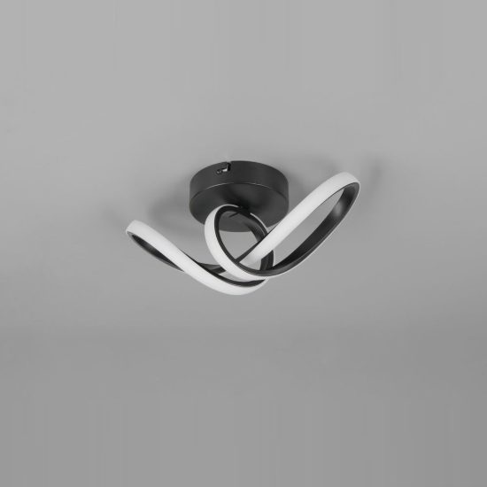 Plafoniera led 7w 3000k moderna nera con diffusore a fiocco