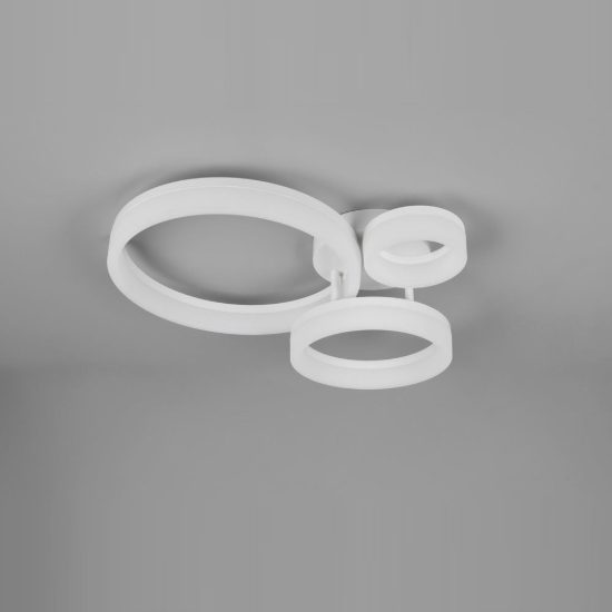 Plafoniera led 32w 4000k per soggiorno moderna bianca a 3 anelli