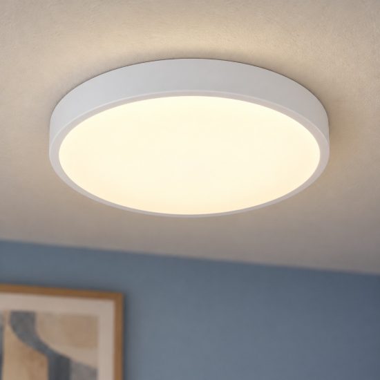 Plafoniera led 10,5w 4000k moderna rotonda bianca dal design essenziale