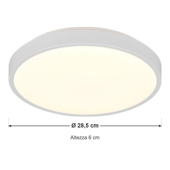 Plafoniera led 10,5w 4000k moderna rotonda bianca dal design essenziale