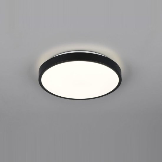 Plafoniera led 10,5w 3000k moderna rotonda nera dal design essenziale