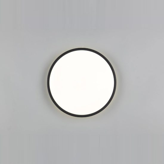 Plafoniera led 10,5w 3000k moderna rotonda nera dal design essenziale