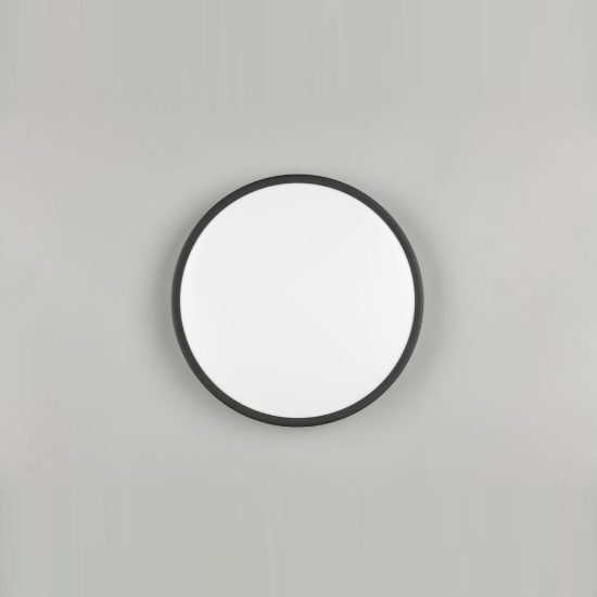 Plafoniera led 10,5w 3000k moderna rotonda nera dal design essenziale