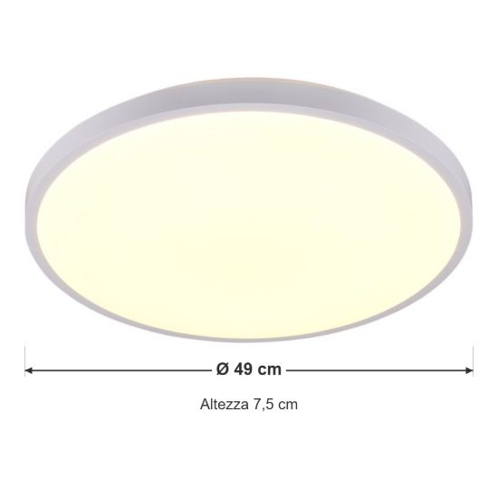 Plafoniera led 34w cct 2700k 6500k con telecomando per soggiorno moderna rotonda bianca