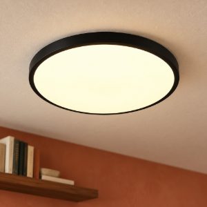 Plafoniera led 34w cct 2700k 6500k con telecomando per soggiorno moderna rotonda nera