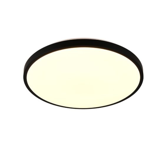 Plafoniera led 34w cct 2700k 6500k con telecomando per soggiorno moderna rotonda nera