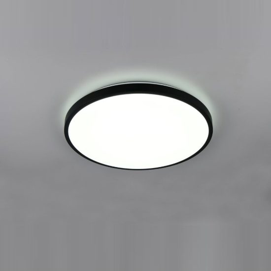 Plafoniera led 34w cct 2700k 6500k con telecomando per soggiorno moderna rotonda nera