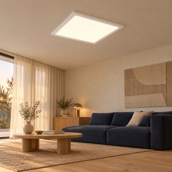 Plafoniera led 19w 3000k con sensore di movimento moderna quadrata bianca