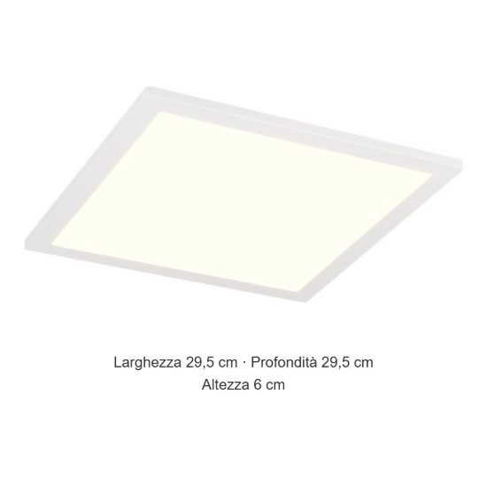 Plafoniera led 19w 3000k con sensore di movimento moderna quadrata bianca