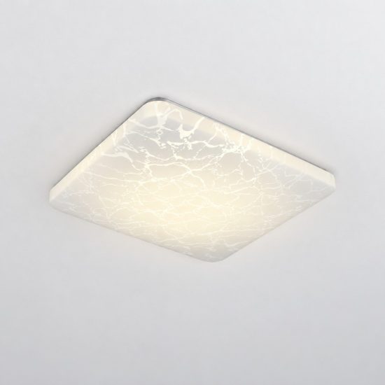 Plafoniera led 16w 4000k moderna quadrata bianca con diffusore effetto ghiaccio