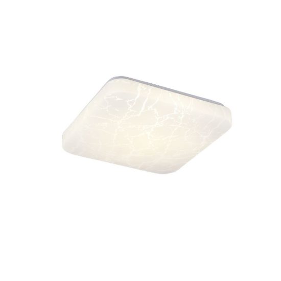 Plafoniera led 16w 4000k moderna quadrata bianca con diffusore effetto ghiaccio