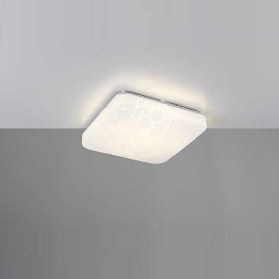 Plafoniera led 16w 4000k moderna quadrata bianca con diffusore effetto ghiaccio