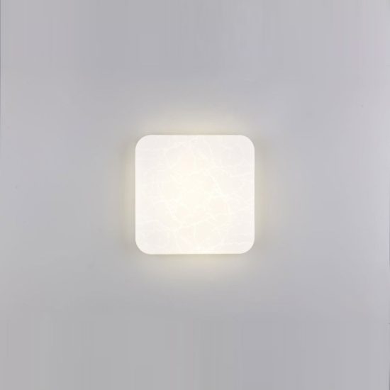 Plafoniera led 16w 4000k moderna quadrata bianca con diffusore effetto ghiaccio