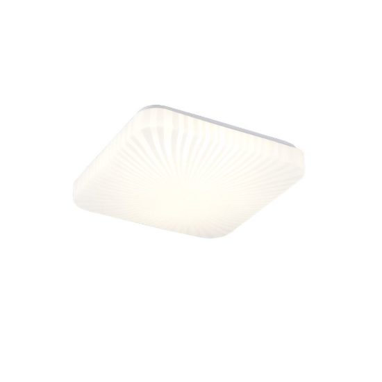 Plafoniera led 16w 4000k moderna quadrata bianca con diffusore effetto righe