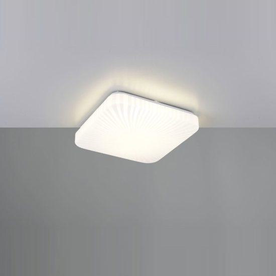Plafoniera led 16w 4000k moderna quadrata bianca con diffusore effetto righe