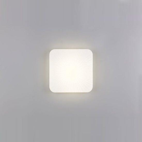 Plafoniera led 16w 4000k moderna quadrata bianca con diffusore effetto righe