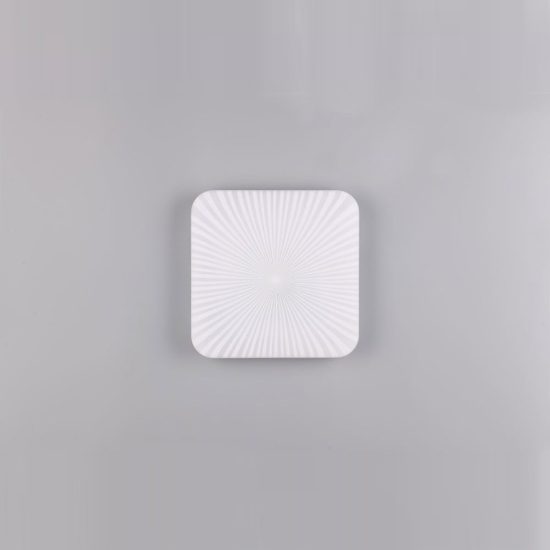 Plafoniera led 16w 4000k moderna quadrata bianca con diffusore effetto righe