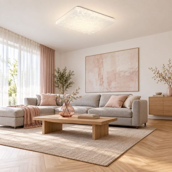 Plafoniera led 24w 4000k per corridoio moderna quadrata bianca con diffusore effetto ghiaccio