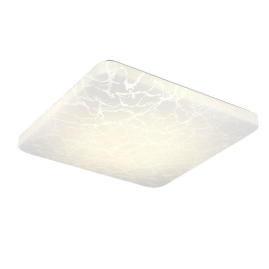 Plafoniera led 24w 4000k per corridoio moderna quadrata bianca con diffusore effetto ghiaccio