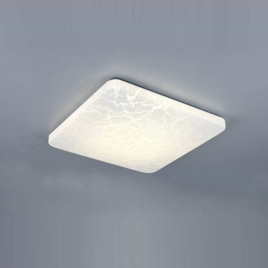 Plafoniera led 24w 4000k per corridoio moderna quadrata bianca con diffusore effetto ghiaccio